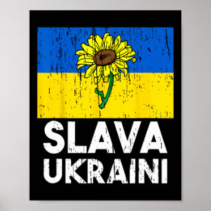 Poster Slava Ukraini Girassol Apoie a Ucrânia Camiseta Ma