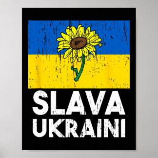 Poster Slava Ukraini Girassol Apoie a Ucrânia Camiseta Ma