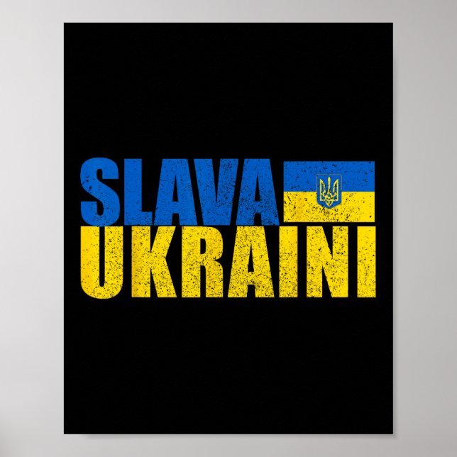 Poster Slava Ukraini Glória à Ucrânia 3  (Frente)