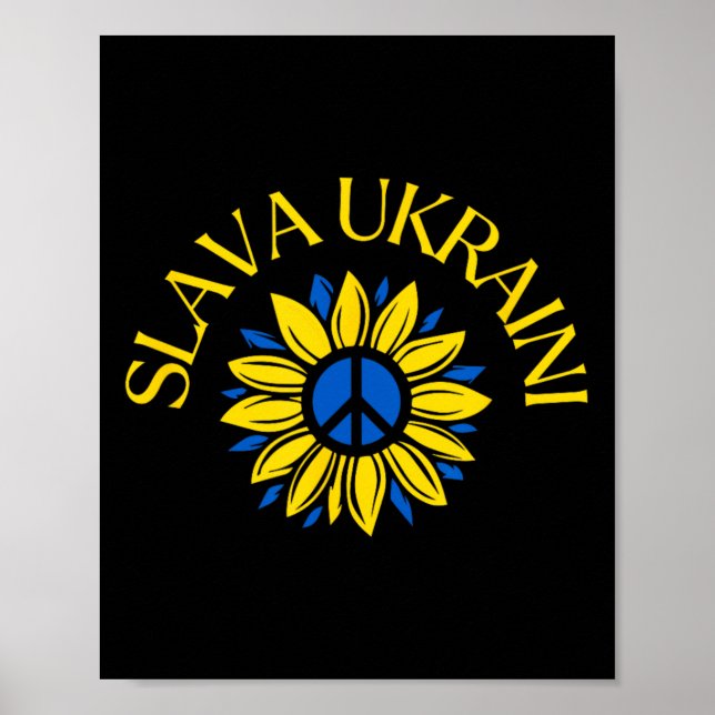 Poster Slava Ukraini Glória à Ucrânia Fique Com a Ucrânia (Frente)