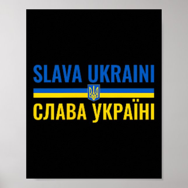 Poster Slava Ukraini Glory To Ukraine Stand With Ukr Stro (Frente)