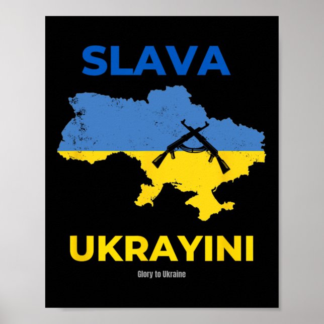 Poster Slava Ukrayini Glory To Ukraine  (Frente)