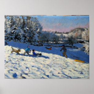 Póster Sledging perto de Youlgreave Derbyshire