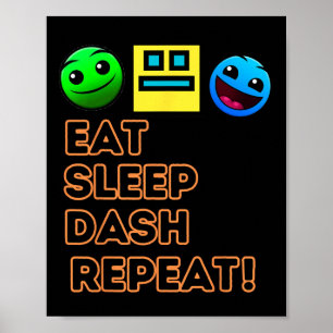 Poster Sleep Dash Repetir Jogador de Vídeo Geometria do J