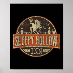 Poster Sleepy Hollow no Halloween Cavaleiro sem Cabeça