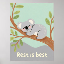 Poster Sleepy Koala Calm Nursery Art