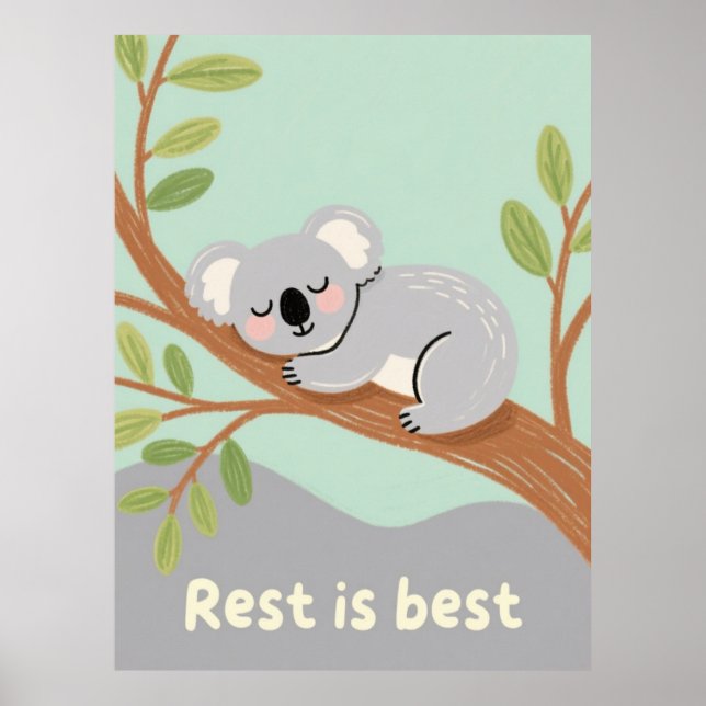 Poster Sleepy Koala Calm Nursery Art (Frente)