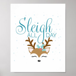 Poster Sleigh All Day Holiday Sign