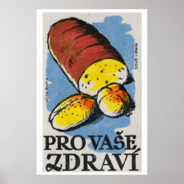 Poster Sliced Bread - Matchbox Print - Czech Wall Art