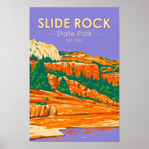 Poster Slide Rock State Park Arizona Vintage