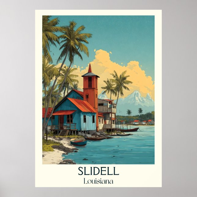 Poster Slidell Louisiana Vintage Bayou Lighthouse Art (Frente)