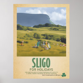 Poster Sligo Ireland, Retro Irish Viagem Advert