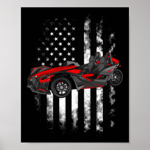 Poster Slingshot Carro Americano Bandeira 4 De Julho