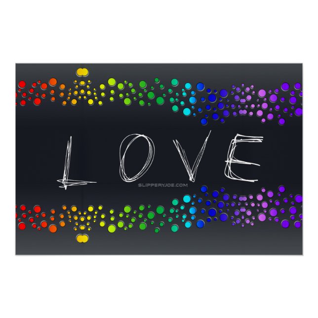 Póster SlipperyJoe ama bolhas vermelhas cor de laranja am (Frente)