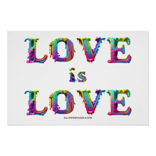 Póster SlipperyJoe amor é amor gotejando derretendo dinâm