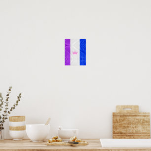 Poster SlipperyJoe Arrastar orgulho bandeira azul roxa co