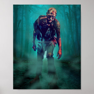 Poster SlipperyJoe figura de zumbi aterrorizante isolada