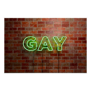 Póster SlipperyJoe letreiro neon gay iluminado brilhante