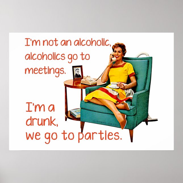 Poster SlipperyJoe socializando vintage do bebendo (Frente)