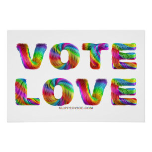Póster SlipperyJoe voto amor igualdade pelo de cores do a