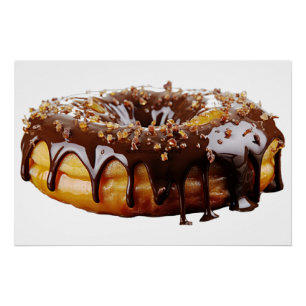 Póster SlipperyJoe's donut decadente coberto com uma espe