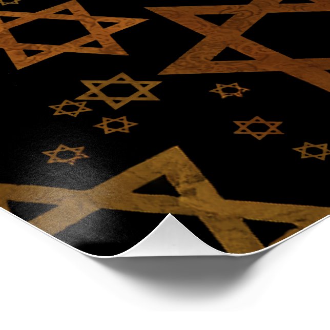 Póster SlipperyJoe's Estrela de David temática de Hanukka (Canto)