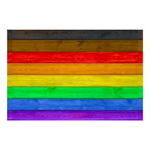 Póster SlipperyJoe's Inclusive orgulho gay flag texturizo
