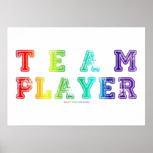Poster SlipperyJoe's Team Player words pride colors rainb