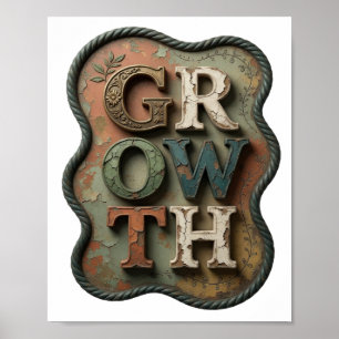 Poster Slogan de Crescimento em Ouro Estiloso Design