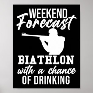 Poster Slogan de Esqui de Biatlo de Previsão do Fim de Se