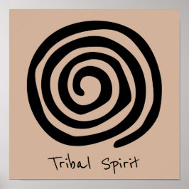 Poster Slogan do Espírito Tribal Tribal Spiral petroglicp