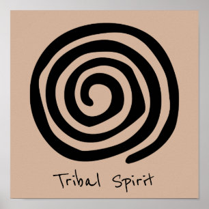 Poster Slogan do Espírito Tribal Tribal Spiral petroglicp