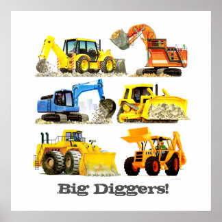 Póster Slogan Personalizado Grandes Diggers - Caminhões D
