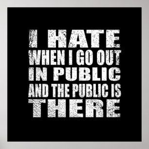 Poster Slogan sarcástico engraçado introvertido do humor 