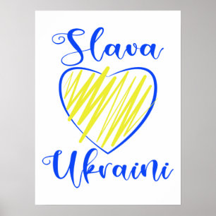 Poster Slogan Slava Ucraniano Glória à Ucrânia