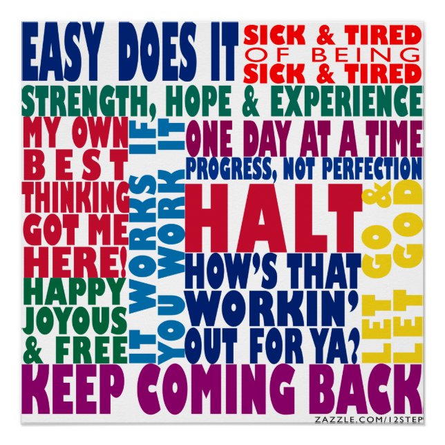 Póster Slogans de 12 Etapas (Frente)