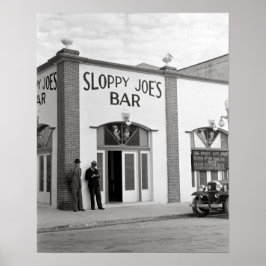 Póster Sloppy Joe's Bar, 1938. Foto Antiga
