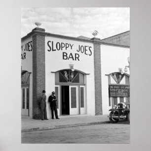 Póster Sloppy Joe's Bar, 1938. Foto Antiga