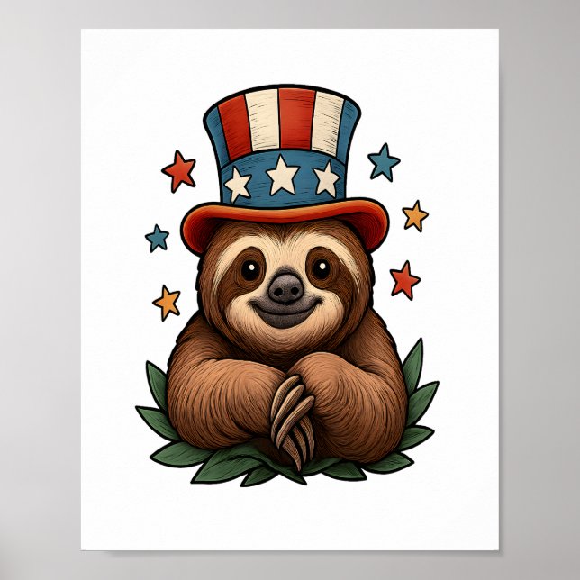 Poster Sloth 4 de julho (Frente)