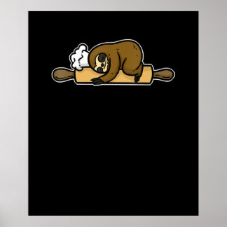 Poster Sloth baker | chef engraçado | presente de cozinha