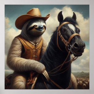 Poster Sloth Cowboy