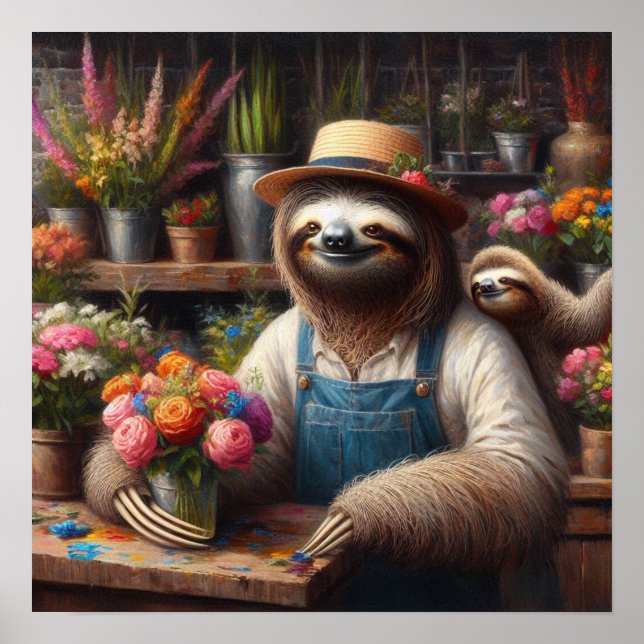 Poster Sloth Florist (Frente)