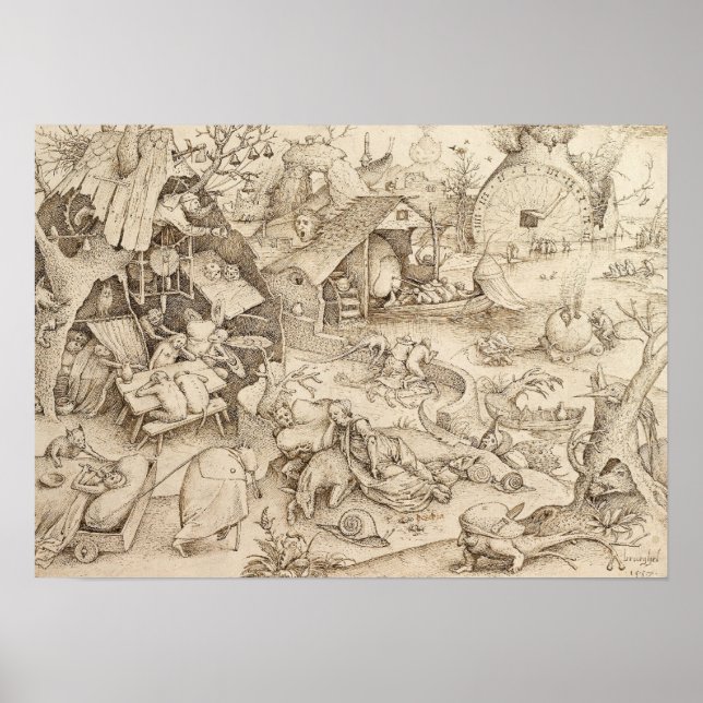 Póster Sloth Pieter Bruegel Drawing (Frente)