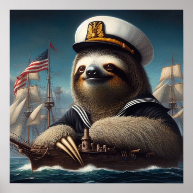 Poster Sloth Sailor (Frente)