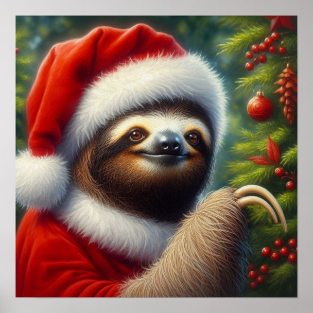 Poster Sloth Santa Claus (Frente)