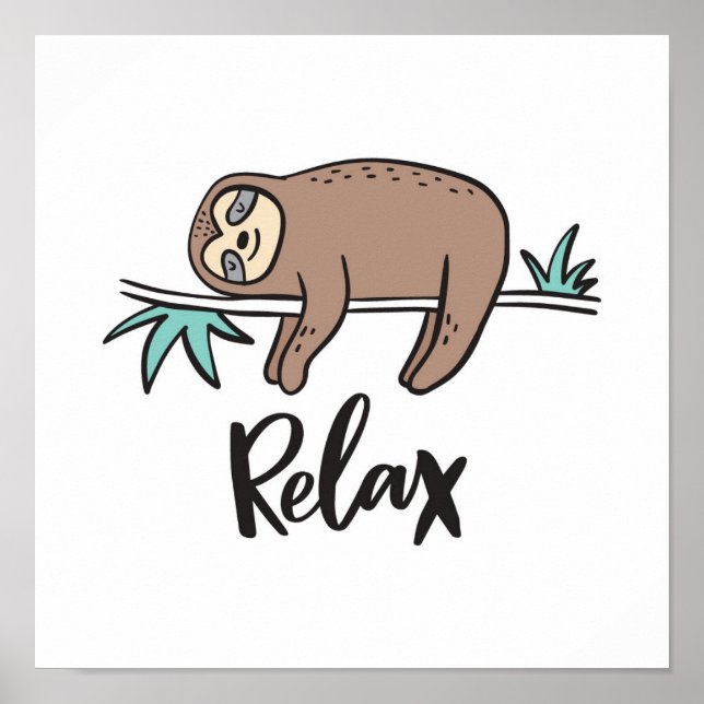 Poster Sloth Says Relax (Frente)