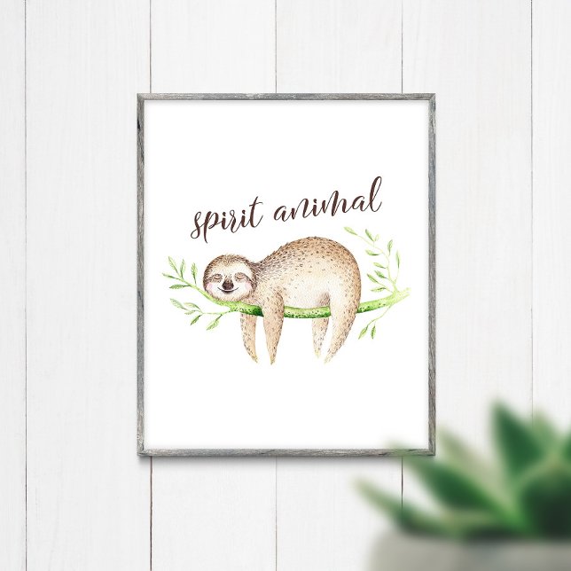 Póster Sloth Spirit Animal (Criador carregado)