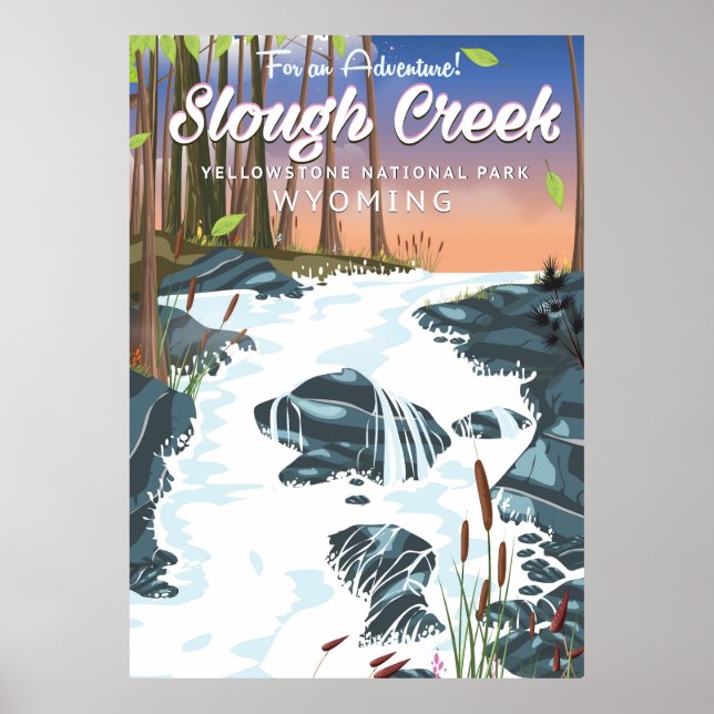 Póster Slough Creek, parque nacional Yellowstone (Frente)