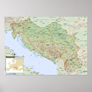 Póster Slovenski do mapa de YU