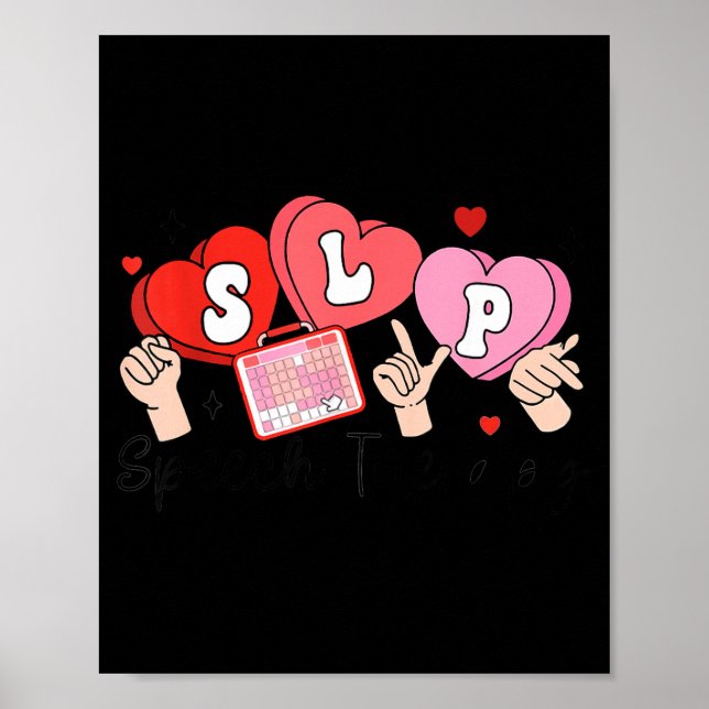 Poster Slp Valentine's Day Speech Language Pathologist St (Frente)